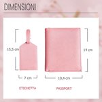 Set portapassaporto e etichetta per bagagli personalizzato con iniziali accessori da viaggio regalo elegante per matrimonio o viaggio per donne