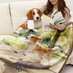 Couverture à pompons personnalisée avec nom et photo d'animal de compagnie Cadeau d'anniversaire pour les amoureux des animaux de compagnie