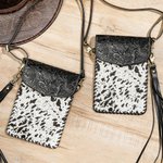 Personalisierte Telefon Crossbody Western Tooled Leder Cowhide Messenger Fringe Geldbörse Tasche