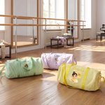 Bolsa grande personalizada con rayas temática de bailarina y nombre con correa de hombro regalo de cumpleaños para niñas y amantes de la danza