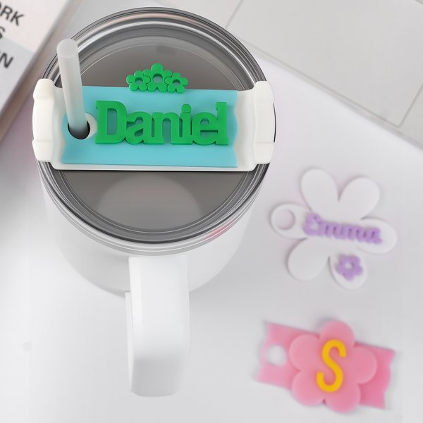 Couvercle à fleurs multicolore personnalisé pour gobelet 30 oz 40 oz avec nom Cadeau d'anniversaire pour femmes