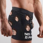 Gepersonaliseerde muurscheur gezichtsfoto Grappig herenondergoed boxershort met naam Valentijnsdag Verjaardagscadeau voor koppel partner