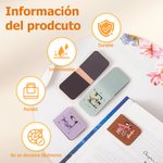 Marcapáginas personalizado de cuero PU con inicial nombre y personaje de dibujos animados regalo de cumpleaños para amantes de los libros