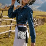 Personalisierte Telefon Crossbody Western Tooled Leder Cowhide Messenger Fringe Geldbörse Tasche
