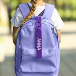 Etichetta per bagagli personalizzata con nome ricamato ideale per viaggi e spostamenti regalo di compleanno per studenti e appassionati di viaggi