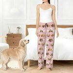 Personalised 1-4 Pet Face Photos Multicolour Kid Woman Man Pyjama Pants with Drawstring Daily Wear Birthday Gift for Pet Lovers Owners
