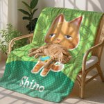 Personalisierte niedliche Chibi Stil Haustier Villager Charakter Multicolor weiche Decke mit Namen täglichen Gebrauch Geburtstagsgeschenk für Tierbesitzer werfen
