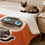 Personalisierte niedliche Chibi Stil Haustier Villager Charakter Multicolor weiche Decke mit Namen täglichen Gebrauch Geburtstagsgeschenk für Tierbesitzer werfen