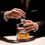 Personalized Cool Motorcycle Design Whiskey Decanter with Engraved Name Daily Use Birthday Gift for Whiskey Lover