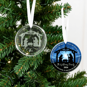 Personalised We Believe Nativity Acrylic Ceramic Ornament 2026 Nativity Decor Religious Thanksgiving Gift for Christians