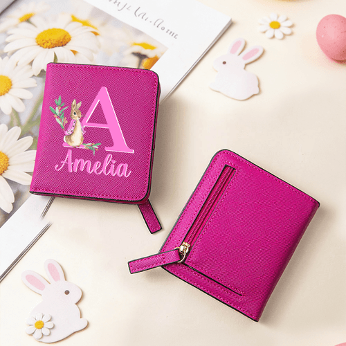 Portefeuille Enfant Avec Fermeture éclair Animal - En Cuir PU, Porte-cartes, Pièces, Bracelet Inclus