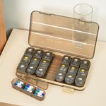 Personalized Sun Cloud Moon Design Food-Grade Detachable Weekly Pill Organizer Box with Text Get Well Soon Birthday Gift for Family Friends Patients