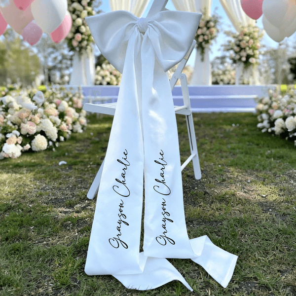 Lazo de boda personalizado Cinta de silla con nombres Regalo de boda para recién casados Parejas