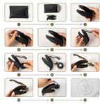 Personalized Floral Initial Library Book Embossing Stamp Black Hand-held Embosser with Storage Bag Birthday Book Club Gift for Bookworms Readers