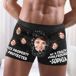 Gepersonaliseerde muurscheur gezichtsfoto Grappig herenondergoed boxershort met naam Valentijnsdag Verjaardagscadeau voor koppel partner