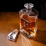Personalized Initial Whiskey Decanter with Engraved Name Birthday Anniversary Gift for Liquor Lovers