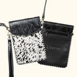 Personalisierte Telefon Crossbody Western Tooled Leder Cowhide Messenger Fringe Geldbörse Tasche