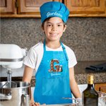 Set grembiule e cappello da chef personalizzato regolabile con tasca e iniziale regalo di Natale per bambini e bambine
