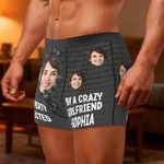 Gepersonaliseerde muurscheur gezichtsfoto Grappig herenondergoed boxershort met naam Valentijnsdag Verjaardagscadeau voor koppel partner