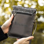 Personalisierte Telefon Crossbody Western Tooled Leder Cowhide Messenger Fringe Geldbörse Tasche