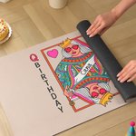 Henkilökohtainen punainen sydän pokeri kruunu aurinkolasit kuningatar maton nimi Home Decor syntymäpäivälahja tyttö nainen