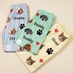 Personliga 1-4 foton av husdjursansikten tassavtryck flerfärgade pyjamasbyxor för barn kvinna man med dragsko för dagligt bruk födelsedagspresent för husdjursälskare