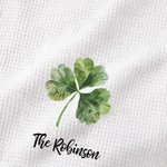 Toalla de cocina personalizada con nombre Lucky Shamrock Waffle Tea Towel St. Patrick's Day Gift for Family Friends