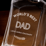 Personalized Engraved Dad Design Whiskey Decanter with Name Year and Text Birthday Father's Day Gift for Bartender Dad