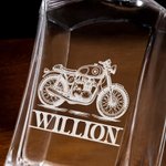 Personalized Cool Motorcycle Design Whiskey Decanter with Engraved Name Daily Use Birthday Gift for Whiskey Lover