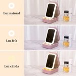 Joyero personalizado de cuero PU con personaje de dibujos animados 3D flor de nacimiento nombre y espejo LED regalo de cumpleaños para mujeres