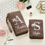 Cartera plegable personalizada de cuero PU con flor de nacimiento nombre y múltiples ranuras para tarjetas regalo de cumpleaños para mujer