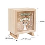 Personalised Cute Flower Wreath Animals Wooden Money Box Piggy Bank with Name Children's Day Birthday Gift for Kids