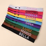 Etichetta per bagagli personalizzata con nome ricamato ideale per viaggi e spostamenti regalo di compleanno per studenti e appassionati di viaggi