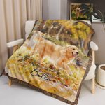 Couverture à pompons personnalisée avec nom et photo d'animal de compagnie Cadeau d'anniversaire pour les amoureux des animaux de compagnie