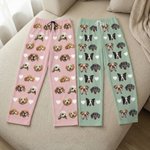 Personalised 1-4 Pet Face Photos Multicolour Kid Woman Man Pyjama Pants with Drawstring Daily Wear Birthday Gift for Pet Lovers Owners