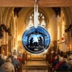 Personalised We Believe Nativity Acrylic Ceramic Ornament 2026 Nativity Decor Religious Thanksgiving Gift for Christians