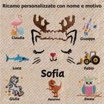 Accappatoio personalizzato con ricamo del nome e motivo carino super morbido ad alta assorbenza regalo di compleanno per bambini