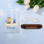 Personalized 12 Zodiac Animals Acrylic LED Night Light with Wooden Base and Name Birthday Anniversary Gift for Family Kids