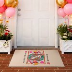 Henkilökohtainen punainen sydän pokeri kruunu aurinkolasit kuningatar maton nimi Home Decor syntymäpäivälahja tyttö nainen