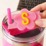 Couvercle à fleurs multicolore personnalisé pour gobelet 30 oz 40 oz avec nom Cadeau d'anniversaire pour femmes