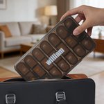 Personalized Sun Cloud Moon Design Food-Grade Detachable Weekly Pill Organizer Box with Text Get Well Soon Birthday Gift for Family Friends Patients