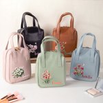 Personalizzato acquerello nascita nome fiore portatile borsa trucco in pelle PU con manico accessori da viaggio regalo di compleanno per le donne ragazze