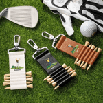 Personalisierte Cartoon-Charakter PU Leder Golf Tee Halter Tasche Tag mit Namen und 5 Pcs Bambus Tees Geburtstag Sport Geschenk für Golfer Golfspieler