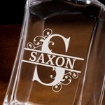 Personalized Lace Initial Whiskey Decanter with Name Birthday Father's Day Gift for Bartender Dad Whiskey Lovers