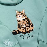 Camiseta sudadera o sudadera con capucha personalizada con foto de mascota bordada y 1 a 2 nombres regalo de fiesta para amantes de mascotas
