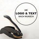 Personalisierter Buchpräger mit eigenem Logo oder Text und Aufbewahrungstasche Prägestempel Geburtstag Jahrestag Geschenk für Bücherliebhaber