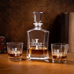 Personalized Lace Initial Whiskey Decanter with Name Birthday Father's Day Gift for Bartender Dad Whiskey Lovers