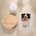 Personlig Forever Loved Pet Foto Paw Print Ljusburk med namn LED-ljus och trälock Sympati Pet Loss Minnesgåva för husdjursägare