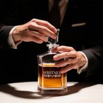 Personalized Wreath Initial Whiskey Decanter with Name Bar Accessory Father's Day Gift for Men Whiskey Lovers