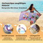 Personalisiertes Strandtuch mit Aquarell Geburtsblumen Namen sandabweisendes Badetuch Reisezubehör Urlaub Pool Geburtstag Geschenk für Damen Mädchen